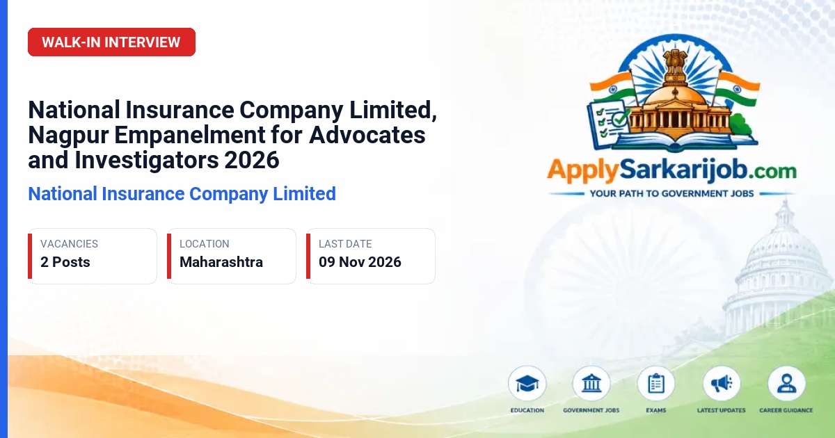 National Insurance Company Limited - Advocates and Investigators Official Notification Poster & Schedule