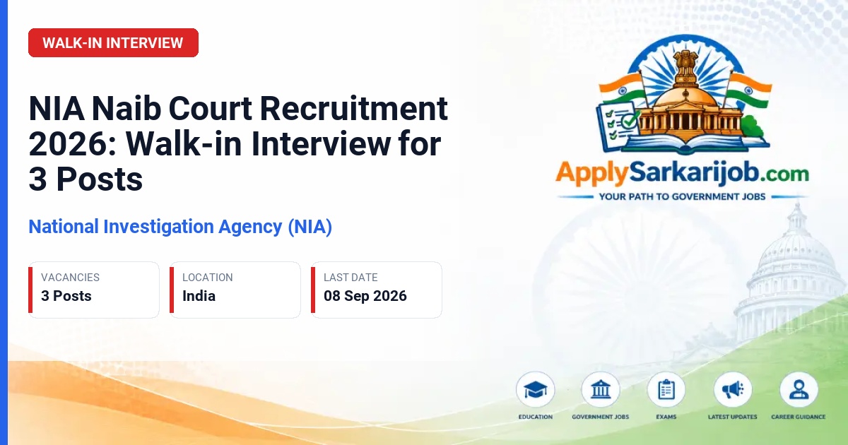 National Investigation Agency (NIA) - Naib Court Official Notification Poster & Schedule