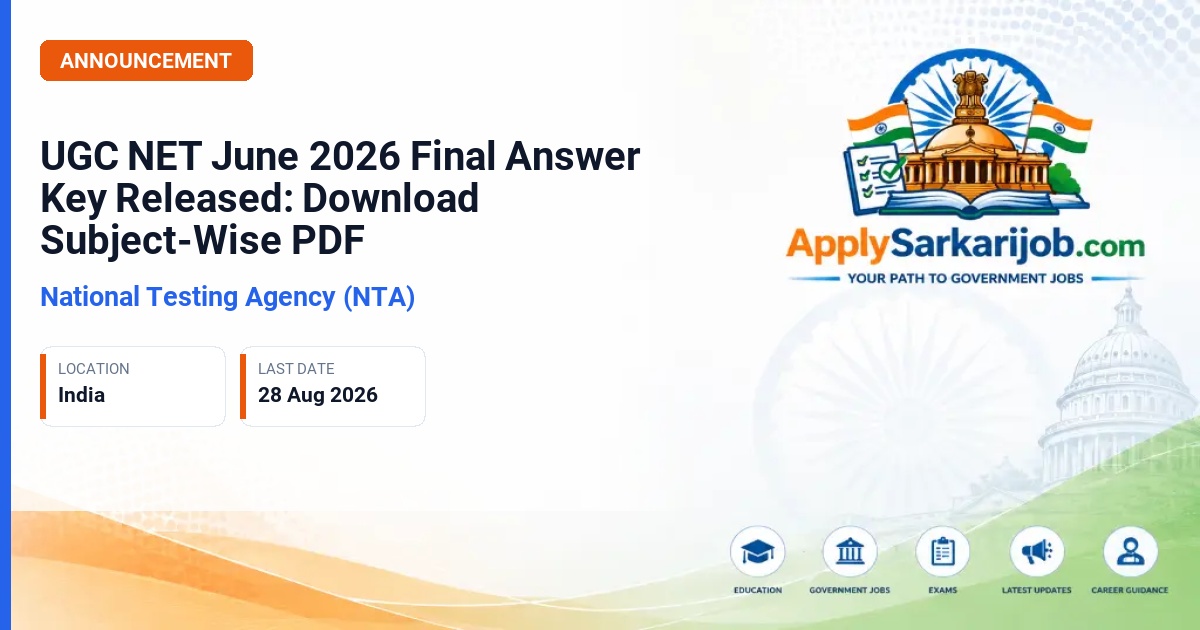 National Testing Agency (NTA) - Assistant Professor / JRF Official Notification Poster & Schedule