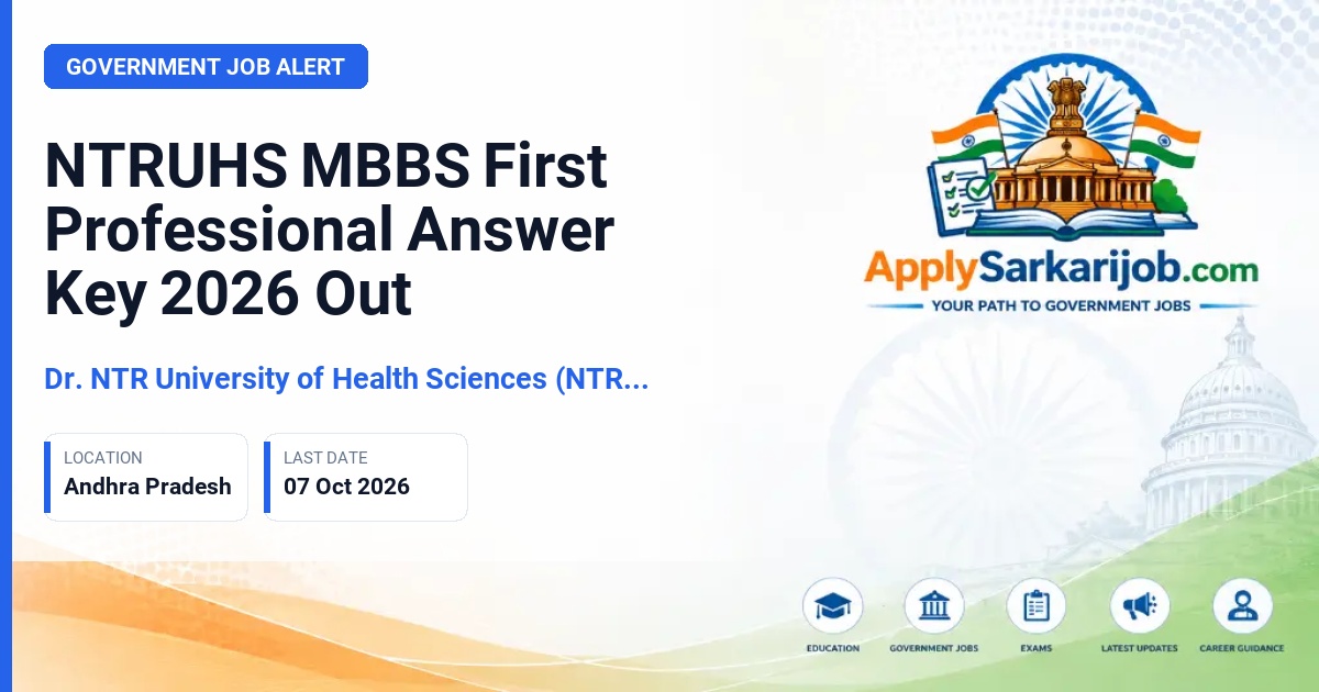 Dr. NTR University of Health Sciences (NTRUHS), Vijayawada - First Professional MBBS Official Notification Poster & Schedule