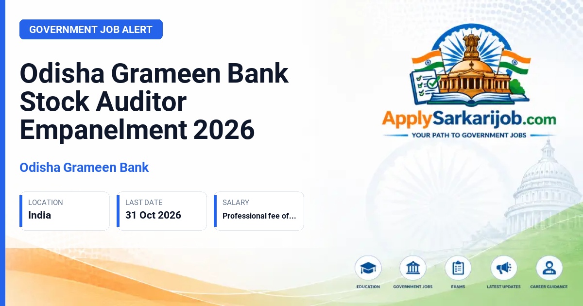 Odisha Grameen Bank - Stock Auditor Official Notification Poster & Schedule