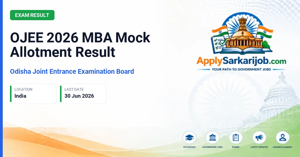 OJEE Committee - OJEE 2026 MBA PG Counselling Official Notification Poster & Schedule