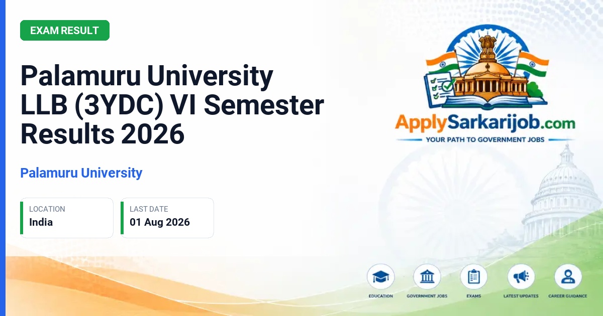 Palamuru University - LLB (3YDC) VI Semester Official Notification Poster & Schedule