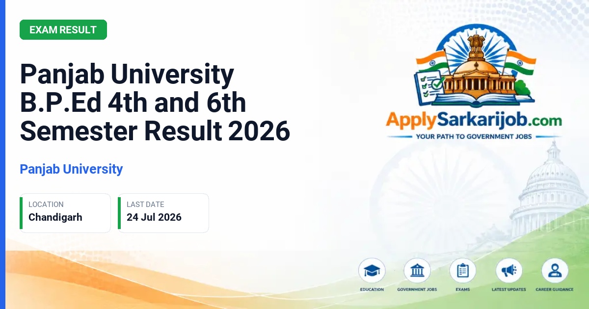 Panjab University (PU) - Panjab University B.P.Ed 4th and 6th Semester Result 2026 Official Notification Poster & Schedule