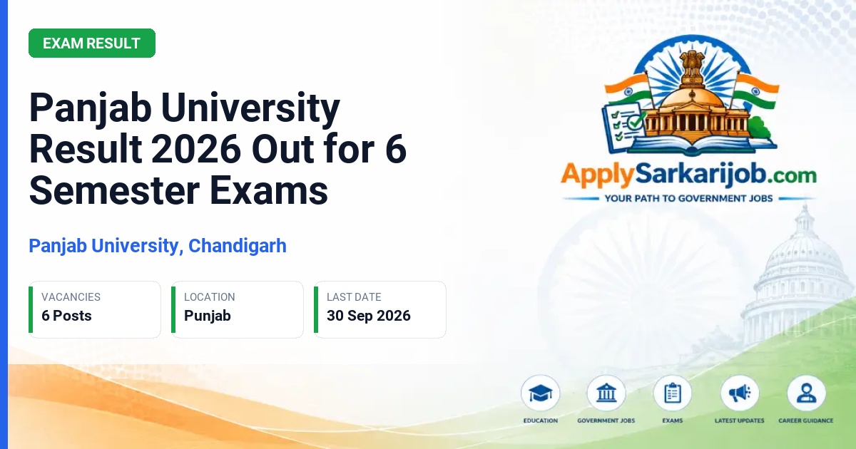 Panjab University, Chandigarh - Semester Examination Results Official Notification Poster & Schedule
