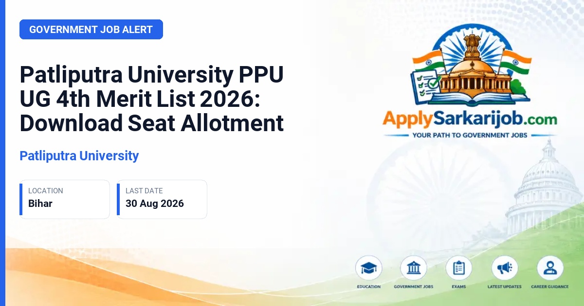 Patliputra University, Patna - Undergraduate (UG) Admission Official Notification Poster & Schedule