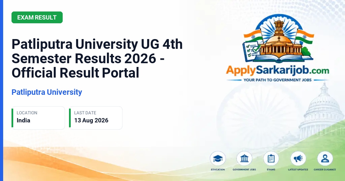 Patliputra University, Patna - Patliputra University UG 4th Semester Results 2026 - Official Result Portal Official Notification Poster & Schedule