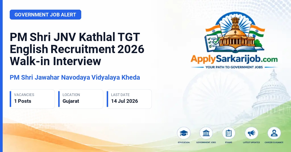 Navodaya Vidyalaya Samiti (NVS) - TGT English Official Notification Poster & Schedule