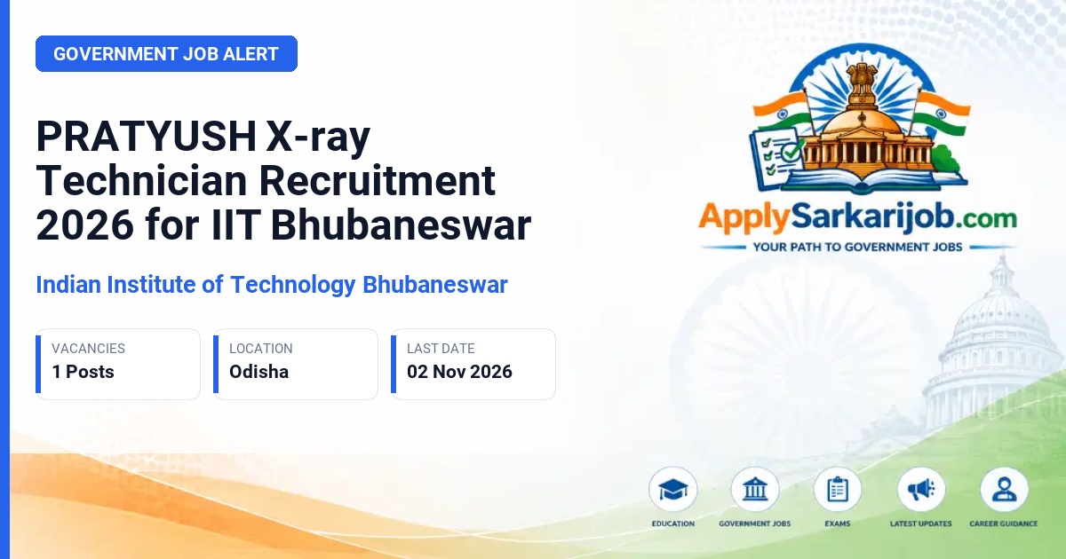 Indian Institute of Technology Bhubaneswar - X-ray Technician Official Notification Poster & Schedule