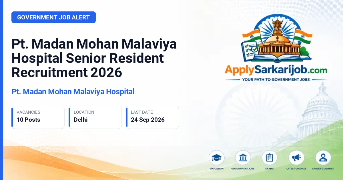 Guru Gobind Singh Government Hospital (GGSGH) - Senior Resident Official Notification Poster & Schedule