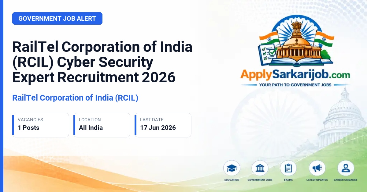 RailTel Corporation of India (RCIL) - Cyber Security Expert Official Notification Poster & Schedule