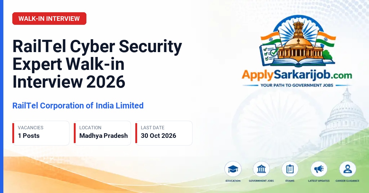 RailTel Corporation of India Limited - Cyber Security Expert Official Notification Poster & Schedule