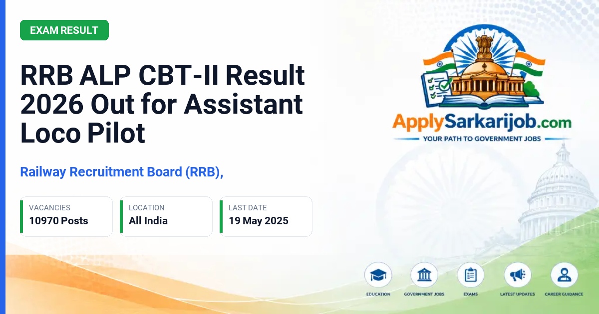 Railway Recruitment Board (RRB), - Assistant Loco Pilot Official Notification Poster & Schedule