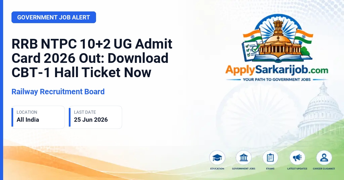 Railway Recruitment Board (RRB) - NTPC Undergraduate (10+2 Level) Official Notification Poster & Schedule