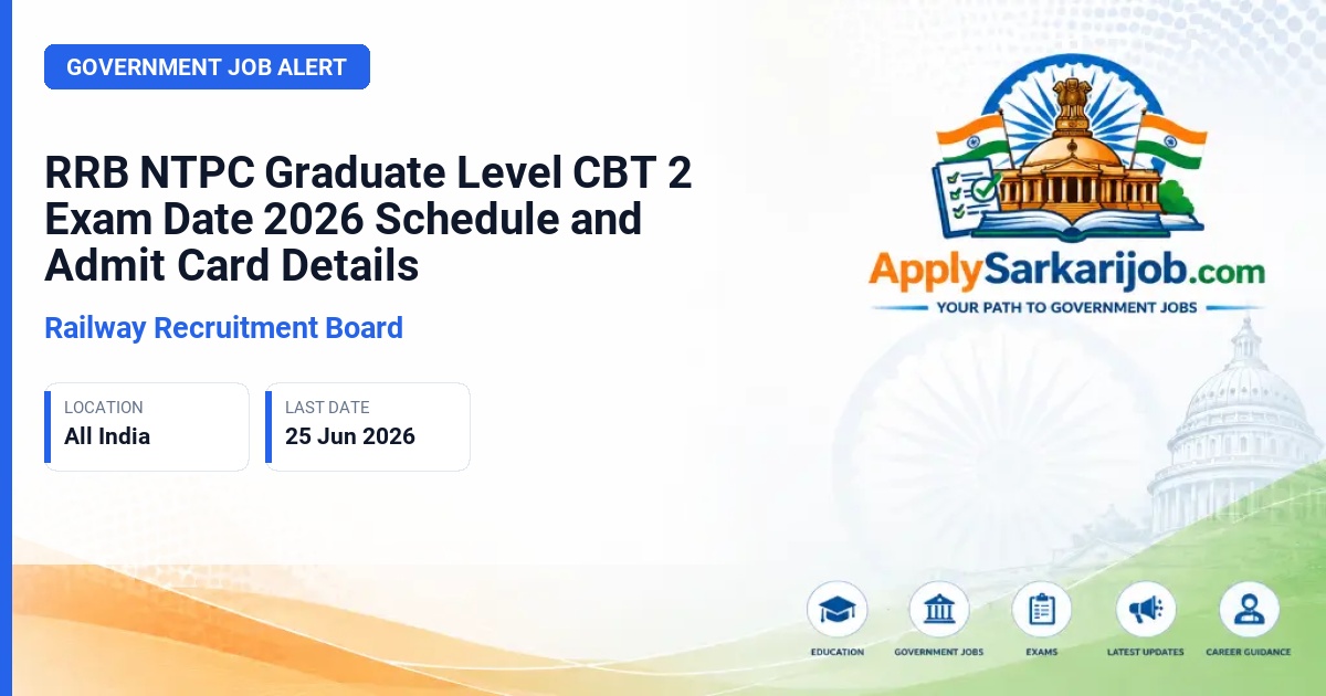 Railway Recruitment Board (RRB) - NTPC Graduate Level Posts Official Notification Poster & Schedule