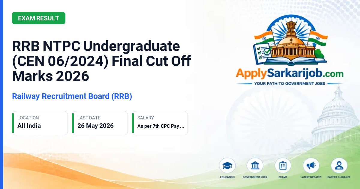 Railway Recruitment Board (RRB) - NTPC Undergraduate (UG) Official Notification Poster & Schedule