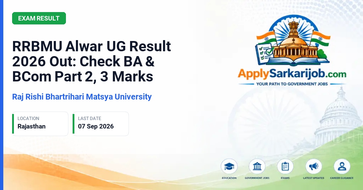 Raj Rishi Bhartrihari Matsya University - UG Annual Exams (BA, BCom) Official Notification Poster & Schedule