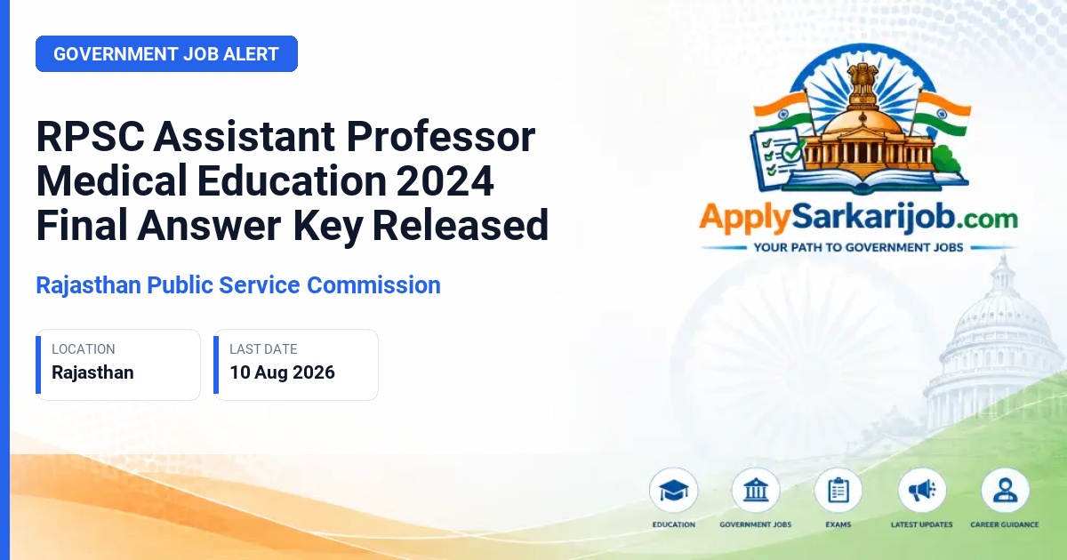 Rajasthan Public Service Commission (RPSC) - Assistant Professor Official Notification Poster & Schedule