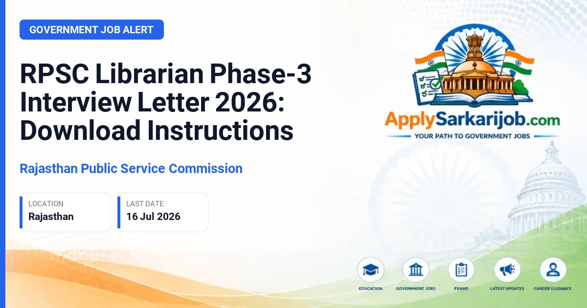 Rajasthan Public Service Commission (RPSC) - Librarian Official Notification Poster & Schedule