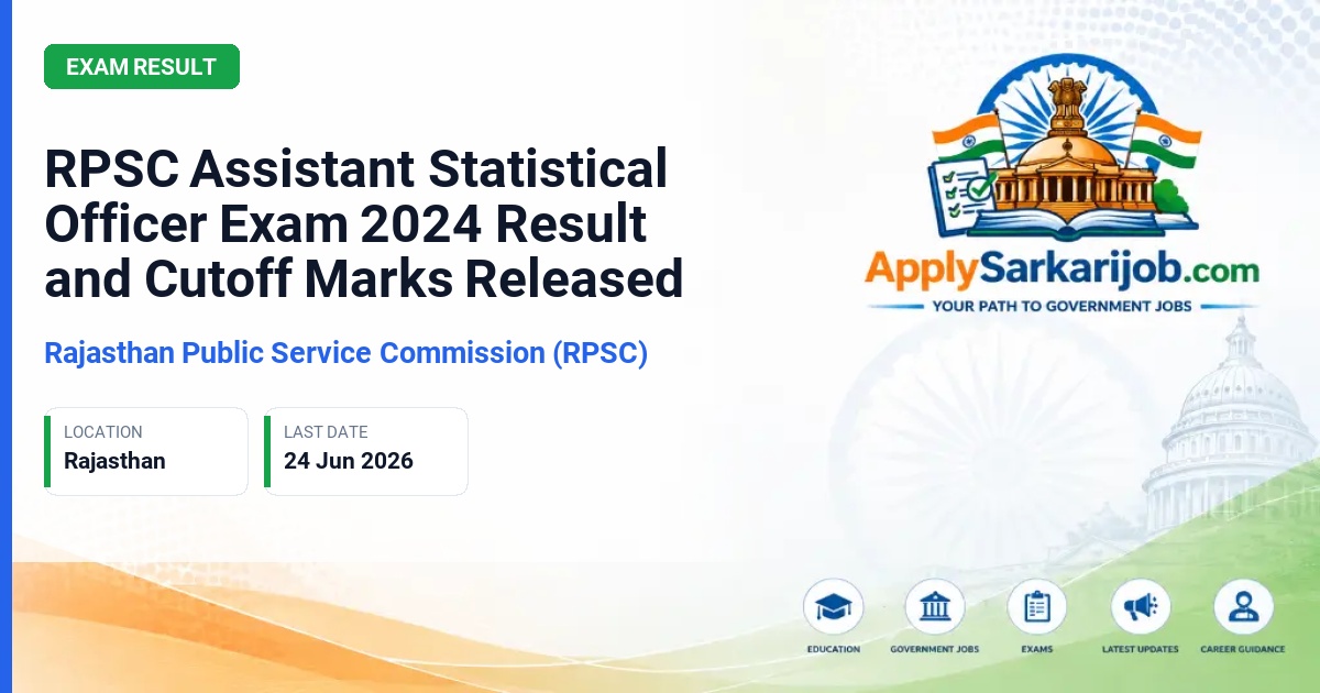 Rajasthan Public Service Commission (RPSC) - Assistant Statistical Officer Official Notification Poster & Schedule