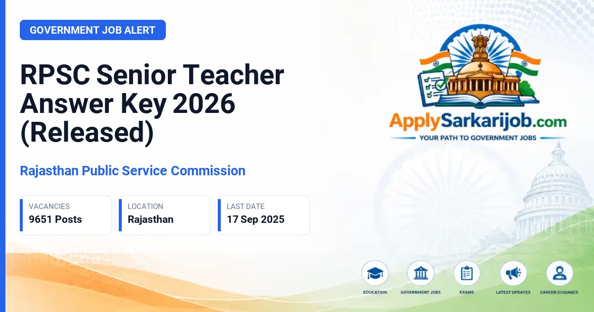 Rajasthan Public Service Commission (RPSC) - Senior Teacher Official Notification Poster & Schedule