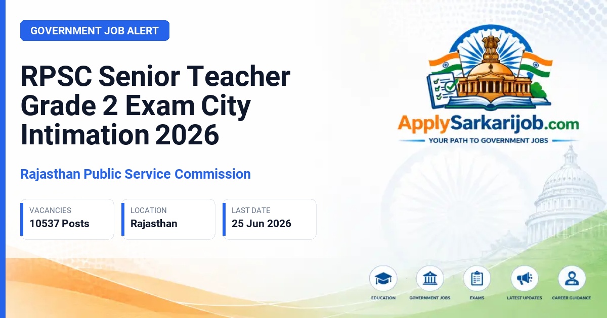 Rajasthan Public Service Commission (RPSC) - Senior Teacher Grade 2 Official Notification Poster & Schedule
