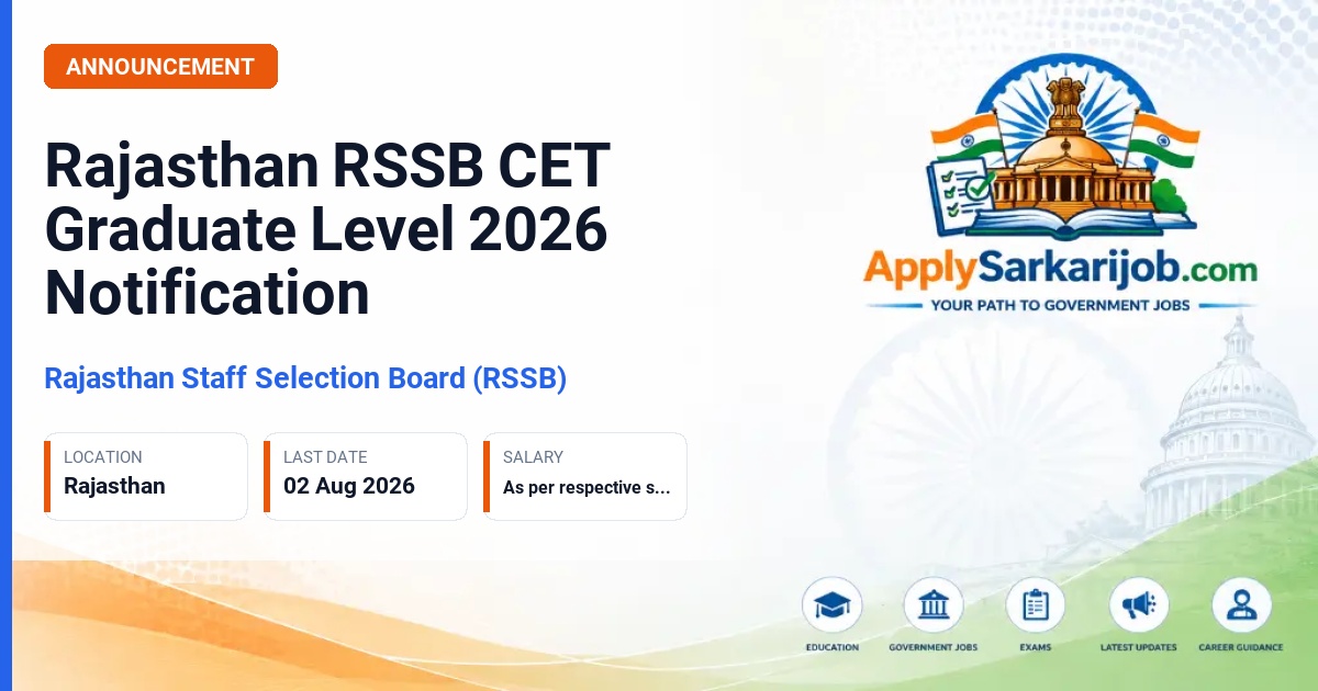 Rajasthan Staff Selection Board (RSSB / RSMSSB) - Various Subordinate and Ministerial Services Official Notification Poster & Schedule