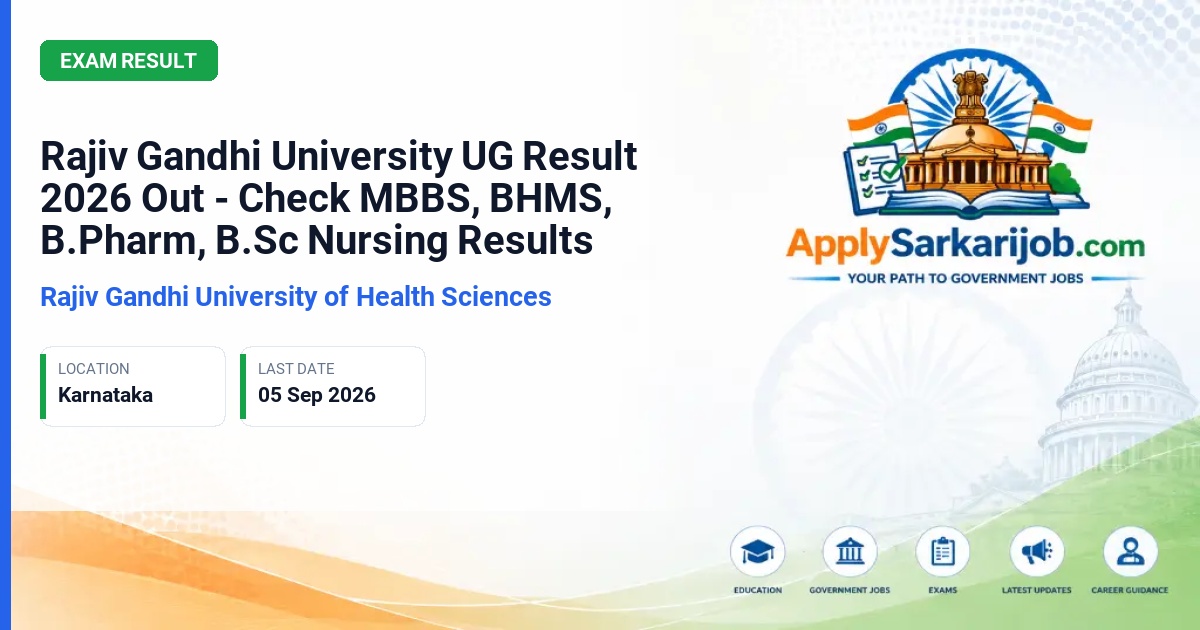 Rajiv Gandhi University of Health Sciences (RGUHS), Bengaluru - UG Semester Exams (MBBS, BHMS, B.Pharm, B.Sc Nursing) Official Notification Poster & Schedule