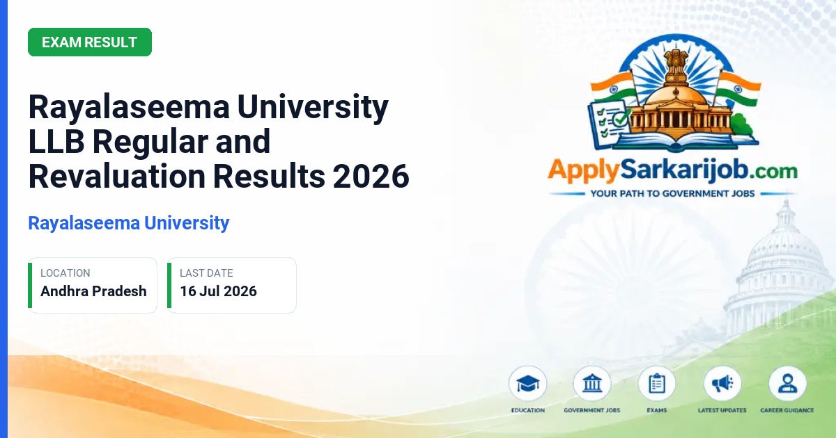 Rayalaseema University - Rayalaseema University LLB Regular and Revaluation Results 2026 Official Notification Poster & Schedule