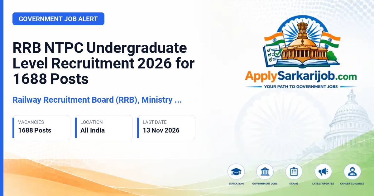 Railway Recruitment Board (RRB), Ministry of Railways - Non-Technical Popular Categories (Under Graduate Level) Official Notification Poster & Schedule