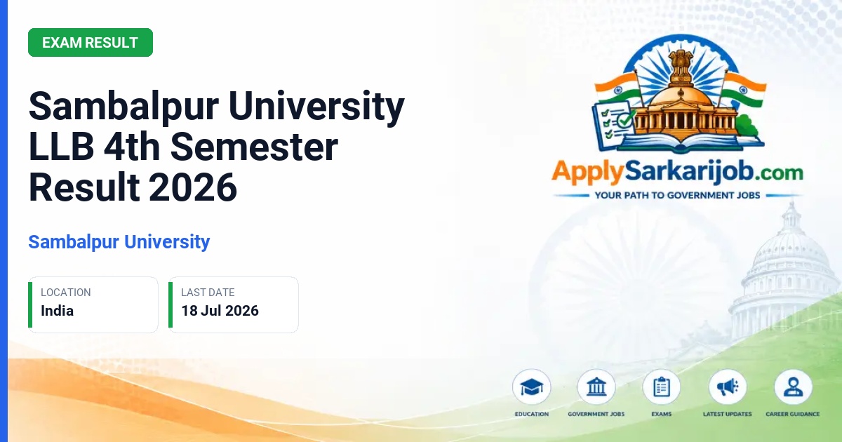 Sambalpur University - Sambalpur University LLB 4th Semester Result 2026 Official Notification Poster & Schedule