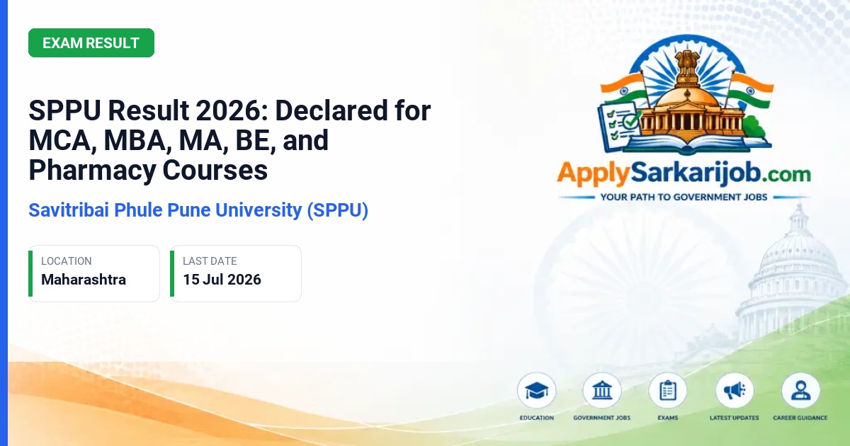 Savitribai Phule Pune University - SPPU Result 2026: Declared for MCA, MBA, MA, BE, and Pharmacy Courses Official Notification Poster & Schedule