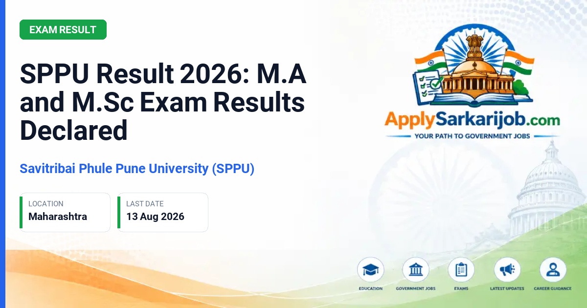 Savitribai Phule Pune University - SPPU Result 2026: M.A and M.Sc Exam Results Declared Official Notification Poster & Schedule