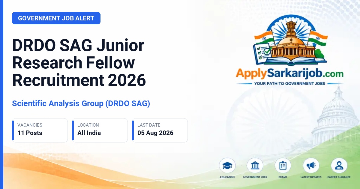 Defence Research and Development Organisation (DRDO) - Junior Research Fellow Official Notification Poster & Schedule
