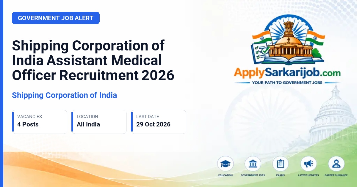 Shipping Corporation of India - Assistant Medical Officer Official Notification Poster & Schedule