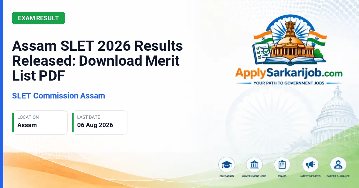 SLET Commission Assam - Assistant Professor Eligibility Official Notification Poster & Schedule
