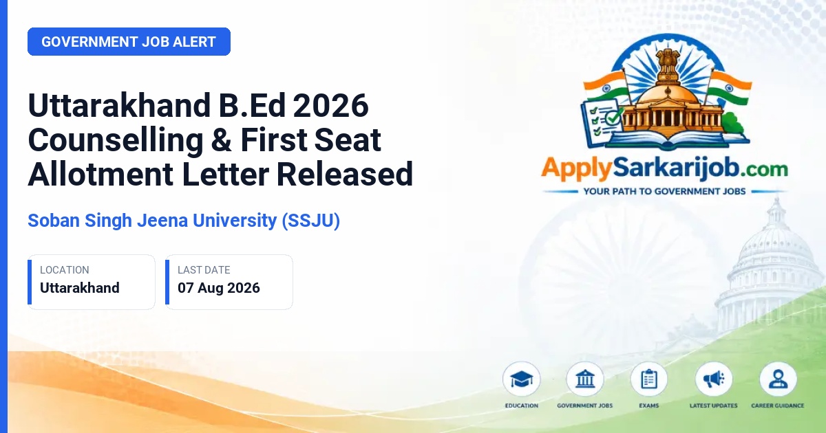 Soban Singh Jeena University - Uttarakhand B.Ed Entrance Exam 2026 Official Notification Poster & Schedule
