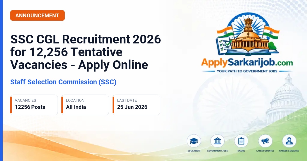 Staff Selection Commission (SSC) - Combined Graduate Level (CGL) Examination 2026 Official Notification Poster & Schedule