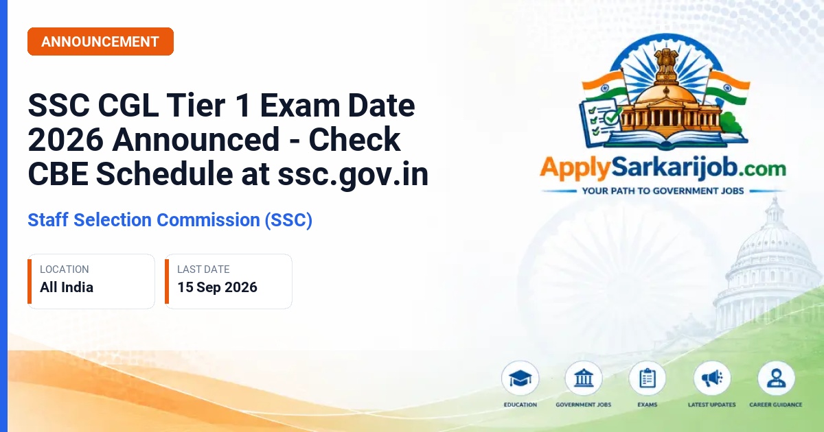 Staff Selection Commission (SSC) - Combined Graduate Level Examination (CGLE) 2026 Official Notification Poster & Schedule