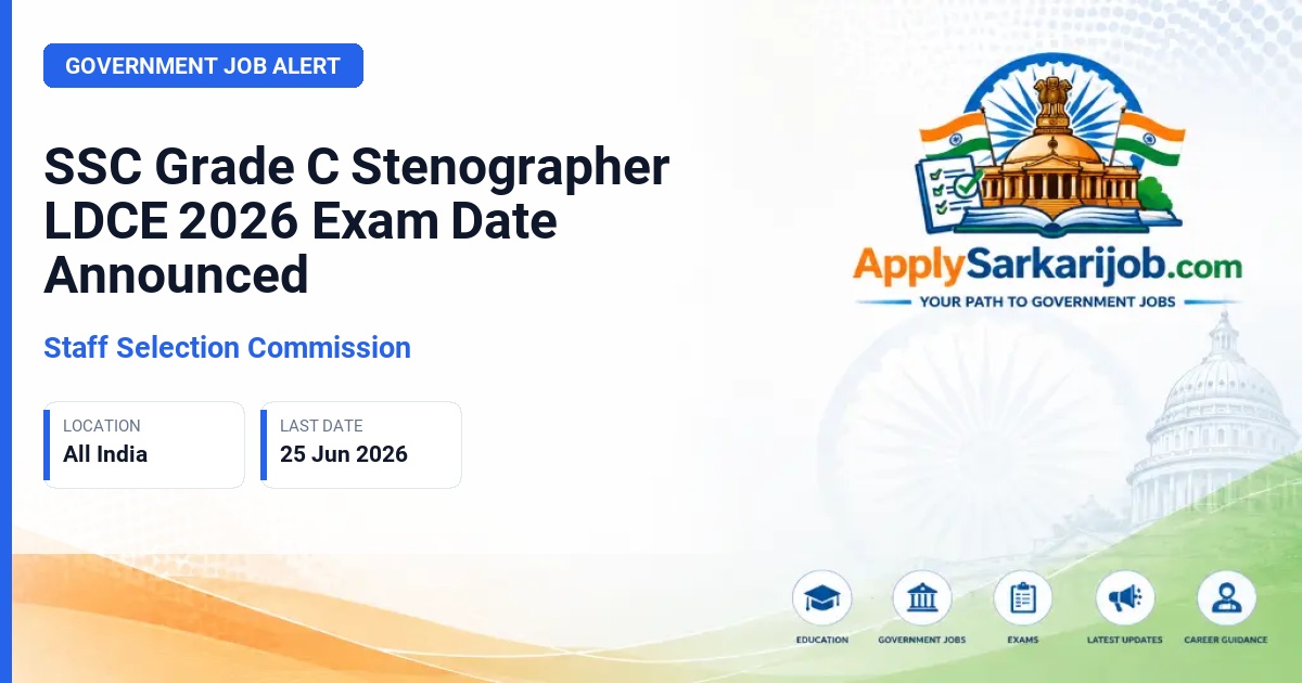 Staff Selection Commission (SSC) - Grade C Stenographers Official Notification Poster & Schedule