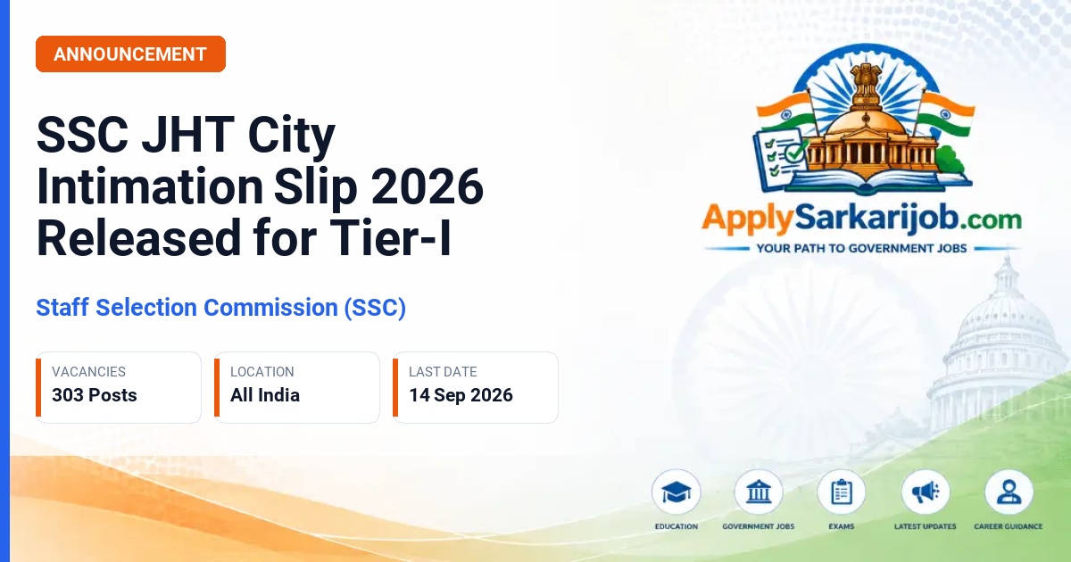 Staff Selection Commission (SSC) - Combined Hindi Translator Examination, 2026 (Tier-I) Official Notification Poster & Schedule