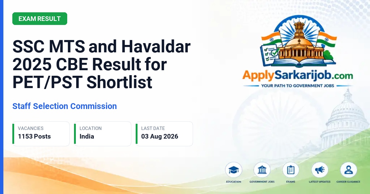 Staff Selection Commission (SSC) - Multi-Tasking (Non-Technical) Staff and Havaldar Official Notification Poster & Schedule