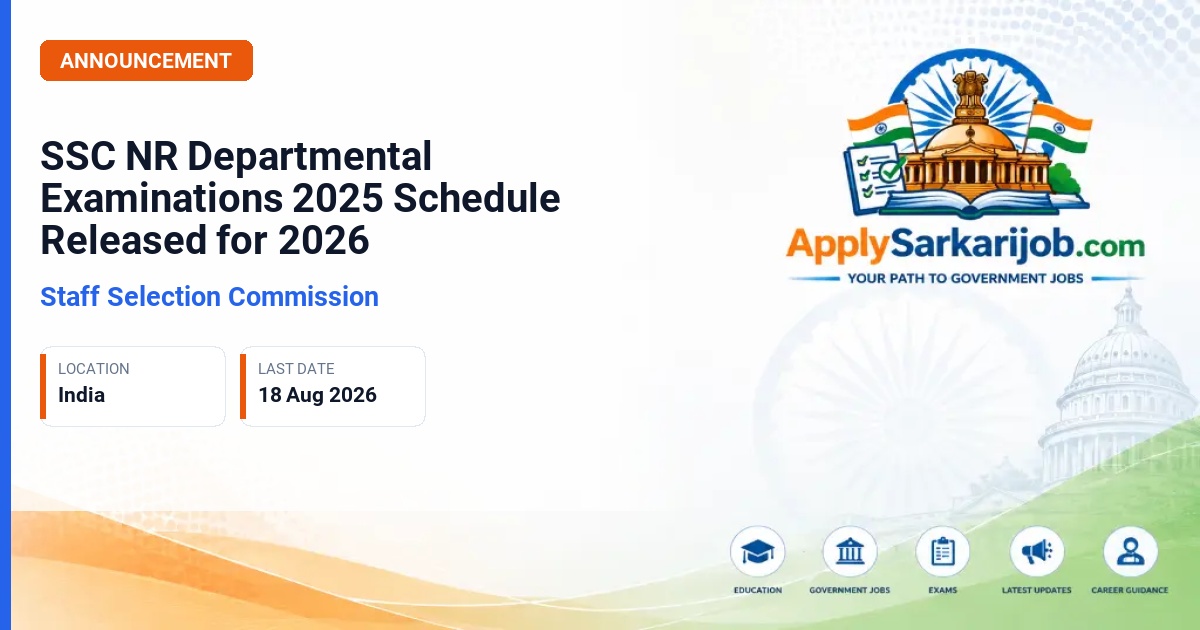 Staff Selection Commission (SSC) - ASO, SSA, UDC, JSA, LDC (Departmental) Official Notification Poster & Schedule