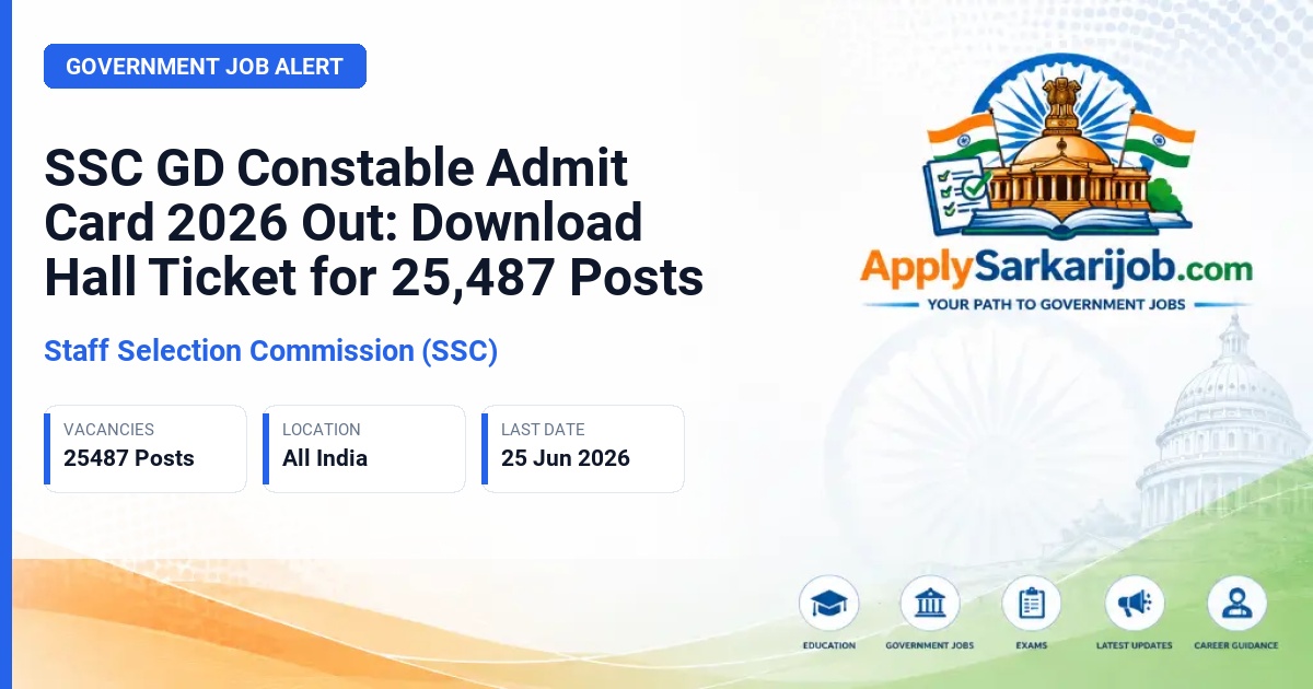 Staff Selection Commission (SSC) - Constable (GD) in CAPFs, SSF, Rifleman (GD) in Assam Rifles and Sepoy in NCB Official Notification Poster & Schedule