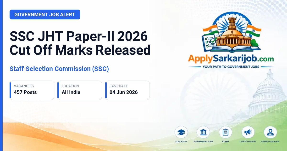 Staff Selection Commission (SSC) - Junior Hindi Translator (JHT) Paper-II Official Notification Poster & Schedule