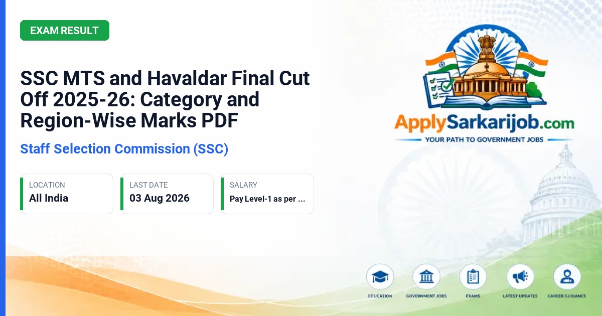 Staff Selection Commission (SSC) - Multi-Tasking Staff (MTS) and Havaldar Official Notification Poster & Schedule