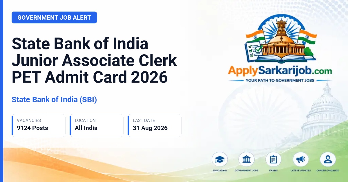 State Bank of India (SBI) - Junior Associate (Clerk) Official Notification Poster & Schedule