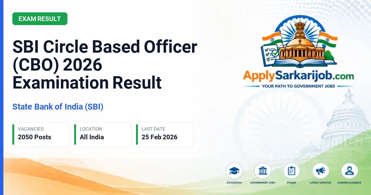 State Bank of India (SBI) - Circle Based Officer (CBO) Official Notification Poster & Schedule