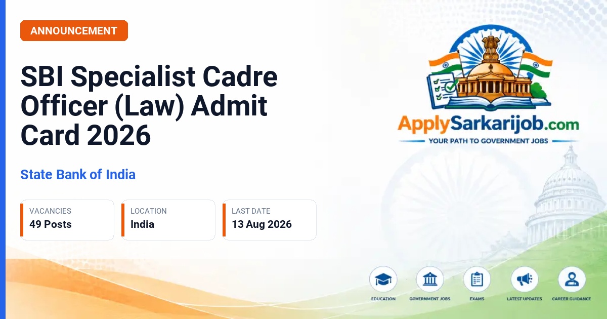 State Bank of India (SBI) - Assistant Manager (Law), Deputy Manager (Law) Official Notification Poster & Schedule