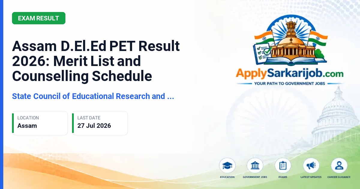 SCERT Assam - D.El.Ed Student Official Notification Poster & Schedule